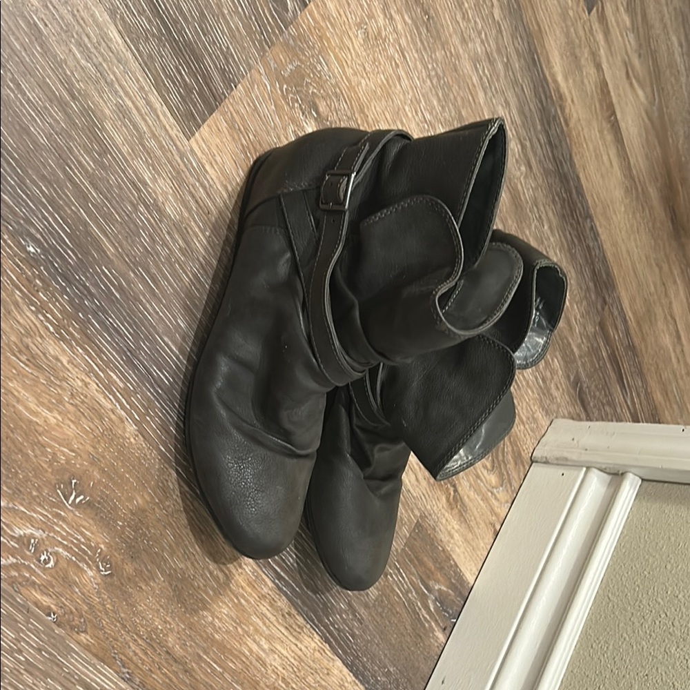 Dark Gray Ankle Boots with Buckle by Call it Spring